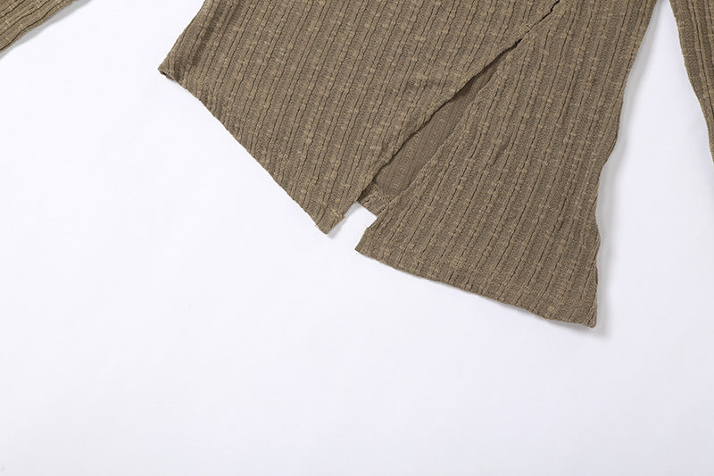 Slim Street Fashion Long Sleeve One Neck T-shirt For Women